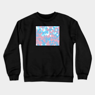 Trans Pride Checkered Squares Gradient Crewneck Sweatshirt